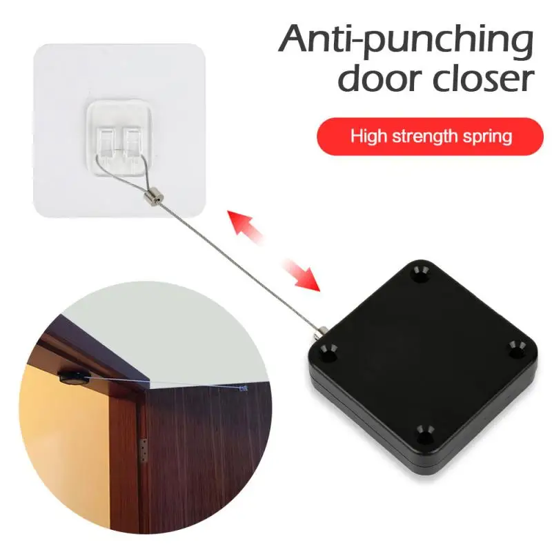 1pc Punch-free Automatic Sensor Door Closer For Drawers Rawstring Door Closer Bracket Door Automatic Closer Automatically Close