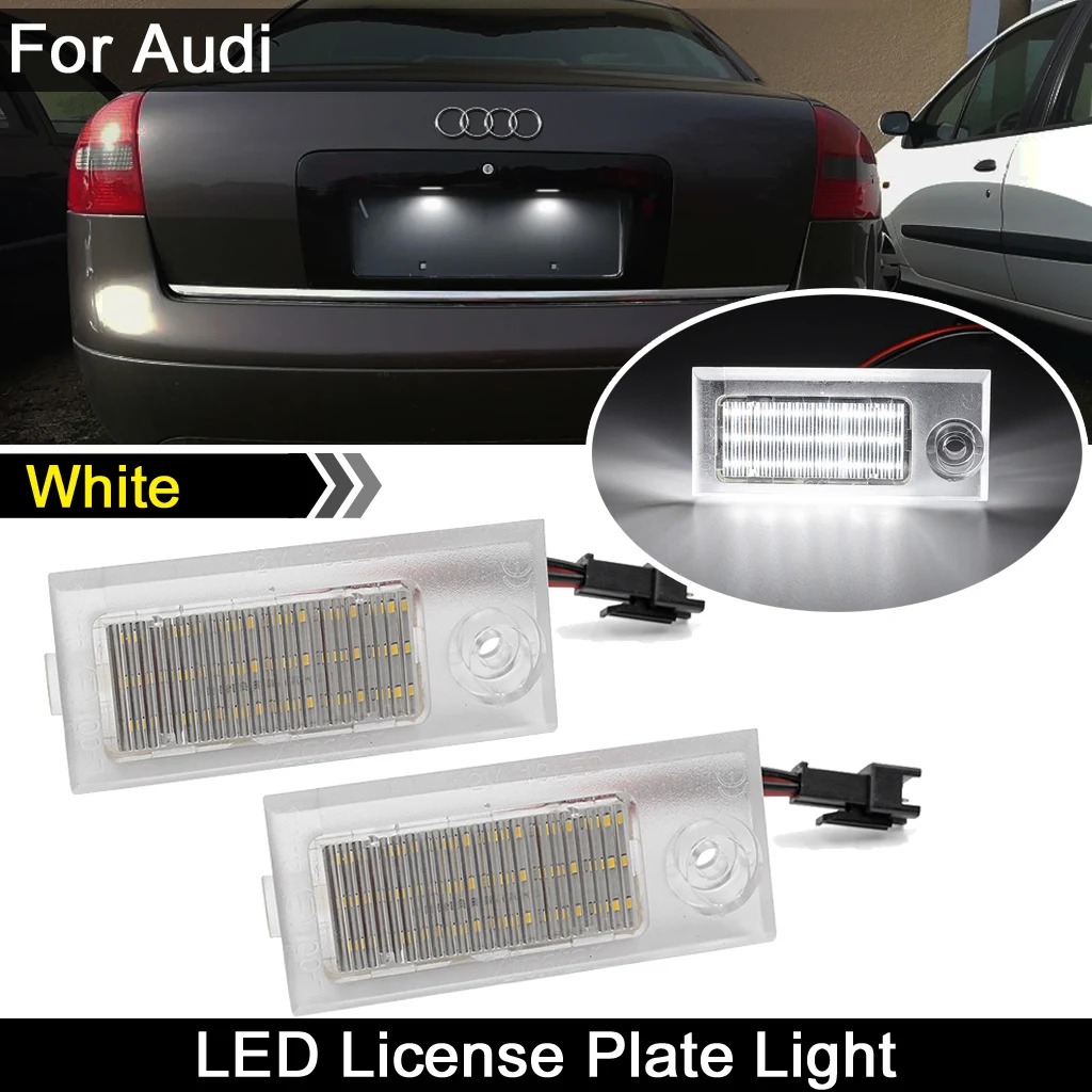 For Audi A6 C5/4B Sedan 1997-2004  Car Rear White LED License Plate Light Number Plate Lamp