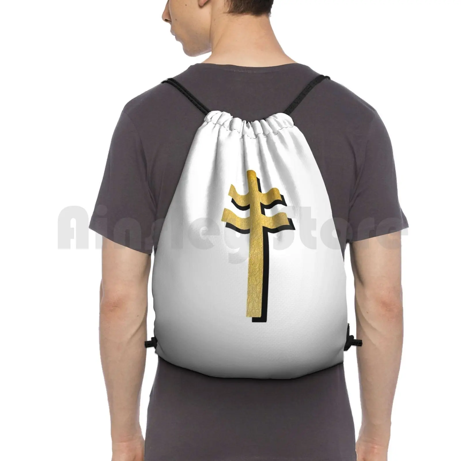 Frightened Rabbit Inspired Design-Frightened Rabbit Cross-Cross ( White Background Version ) Outdoor Hiking Backpack Riding