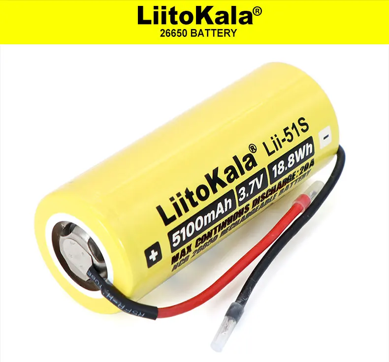 3 قطعة. بطارية ليثيوم أيون عالية السعة قابلة لإعادة الشحن ، 2021 26650 مللي أمبير ، 5100 فولت ، 3.7 فولت ، تفريغ 20 أمبير ، 3.6 فولت ، كابل DIY