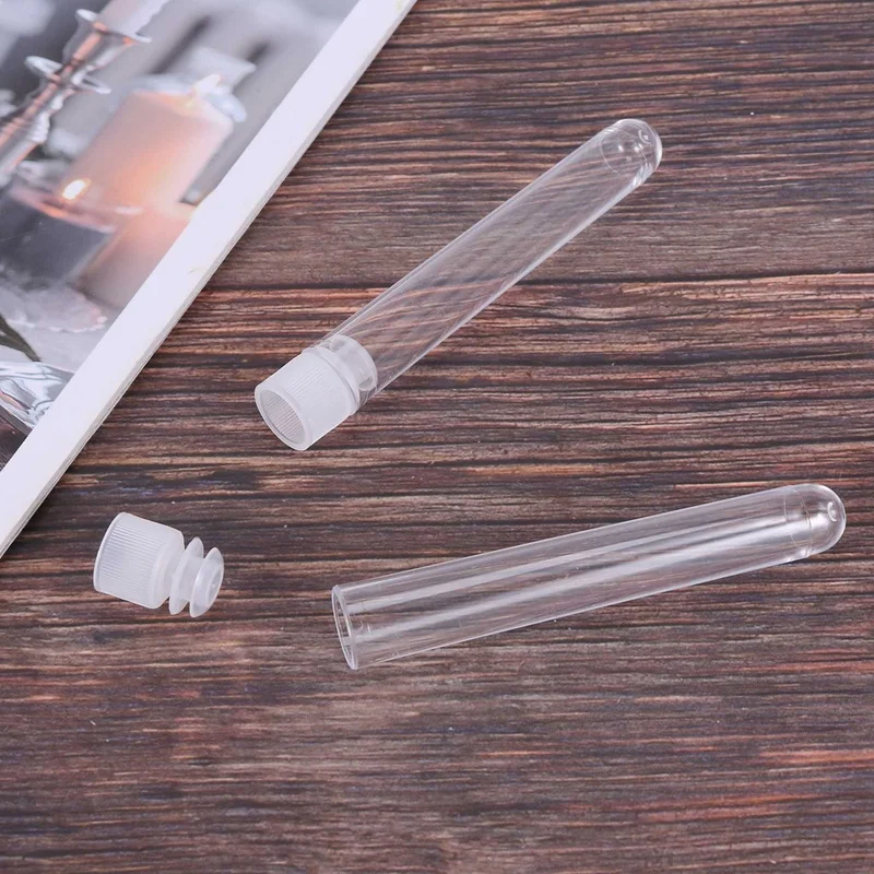 100Pcs Klar Kunststoff Test Rohre mit Weiß Schraube Caps Probe Container Flaschen Push Caps 12X75mm