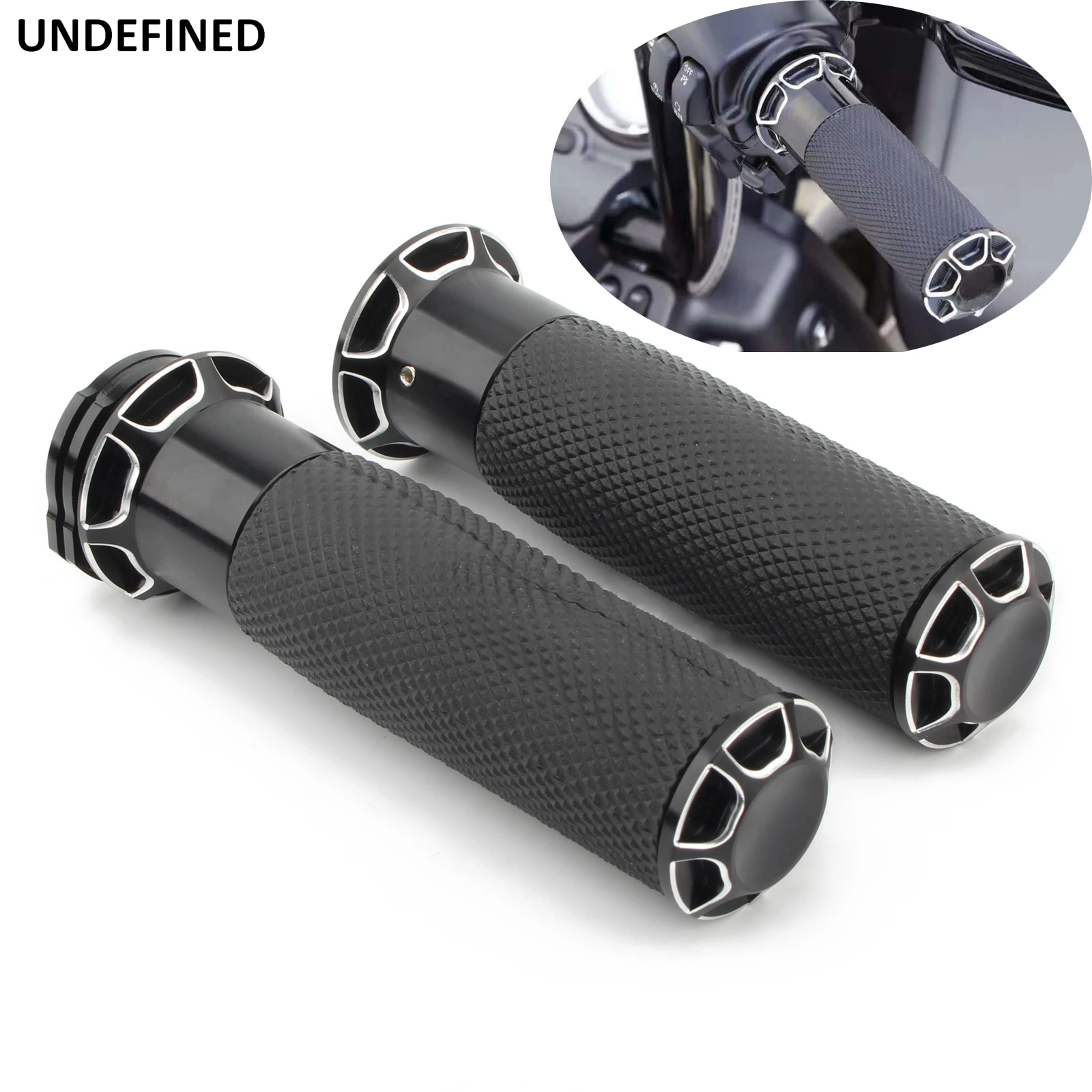 

1" 25mm Handlebar Grip Motorcycle Handle Grips Aluminum For Harley Touring Road King Dyna Softail Fatboy VRSC Sportster XL XR