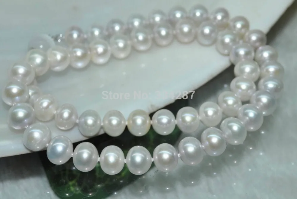 

Natural Rare Gray 9-10mm near round bread cultured Pearl Necklace