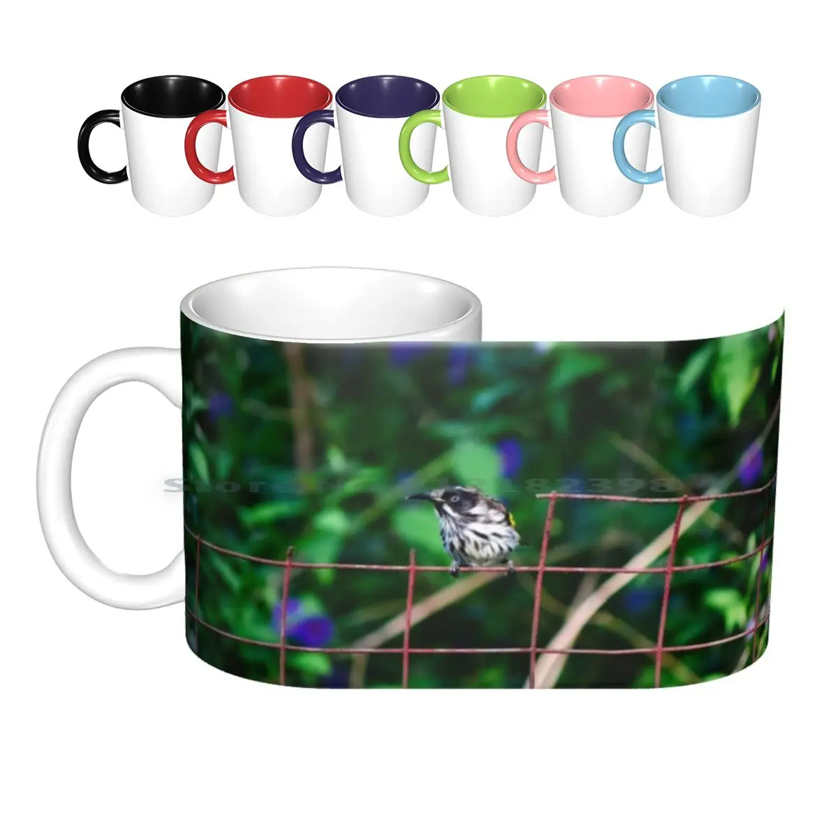 The Curiosity Of A Honey Eater Ceramic Mugs Coffee Cups Milk Tea Mug Honey Eater Australian Birds Birds Wild Birds Creative