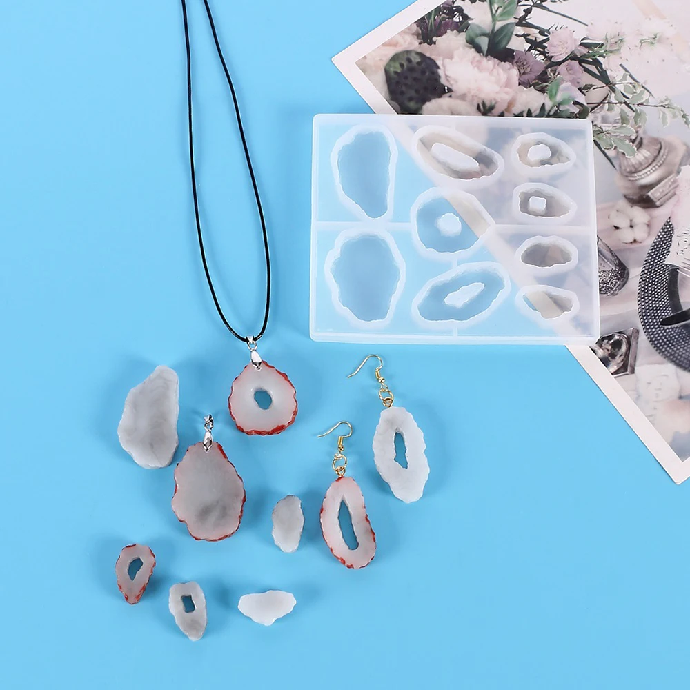 Irregular Stone Silicone Casting Resin Molds For DIY Resin Pendant Earring Jewelry Findings Tools Uv Epoxy Moulds Handmade Craft