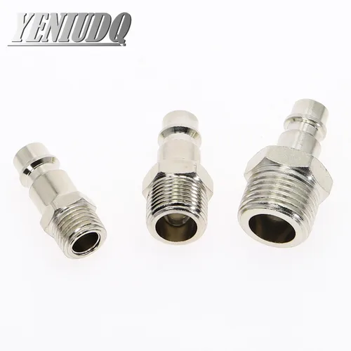 Imagen 2 del producto Acoplador de conector de acoplamiento rápido tipo europeo, estándar europeo, UE, Euro, para compresor de aire, rosca macho 1/4 3/8 1/2