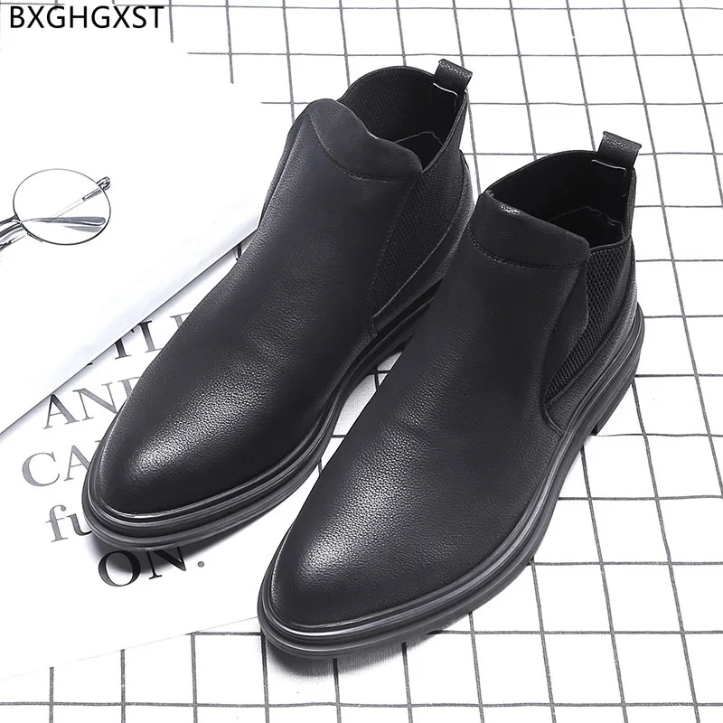 

Chelsea Boots Men Luxury Designer Shoes Man Platform Motorcycle Boots for Man 2024 Chunky Boots for Men Male Winter Shoes Men