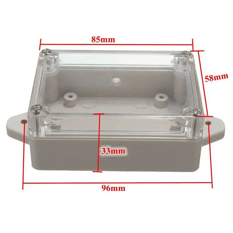 85x58x33mm Plastic Waterproof Clear Cover Project Electronic Box Enclosure Cases 3.35\