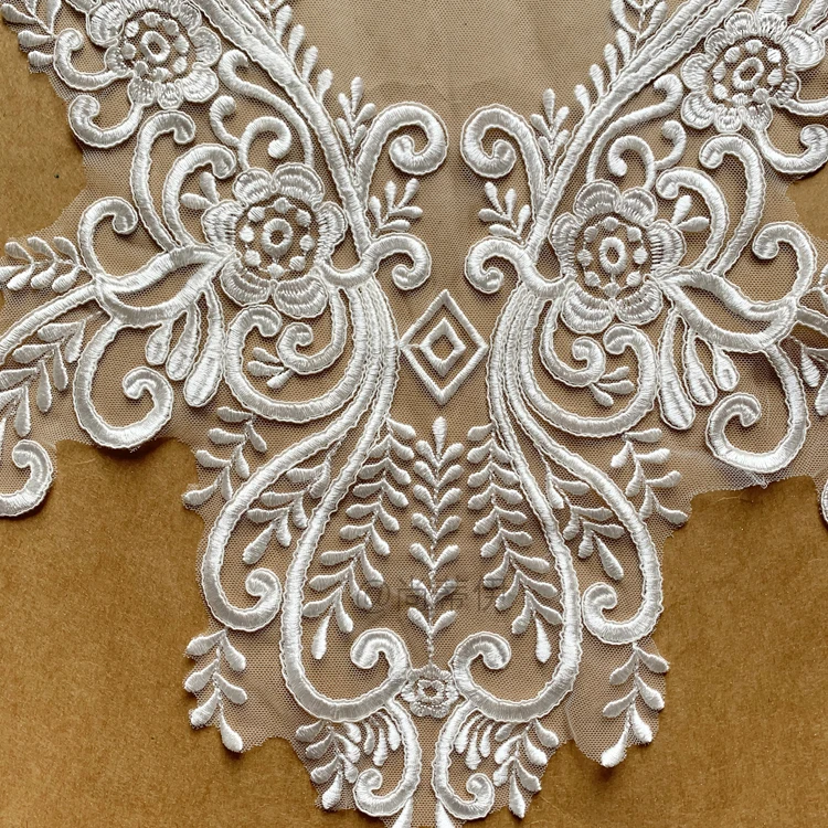 Embroidered Applique Medallions Piece  Lace For Wedding Bridal Dress  Applique Lace Flower