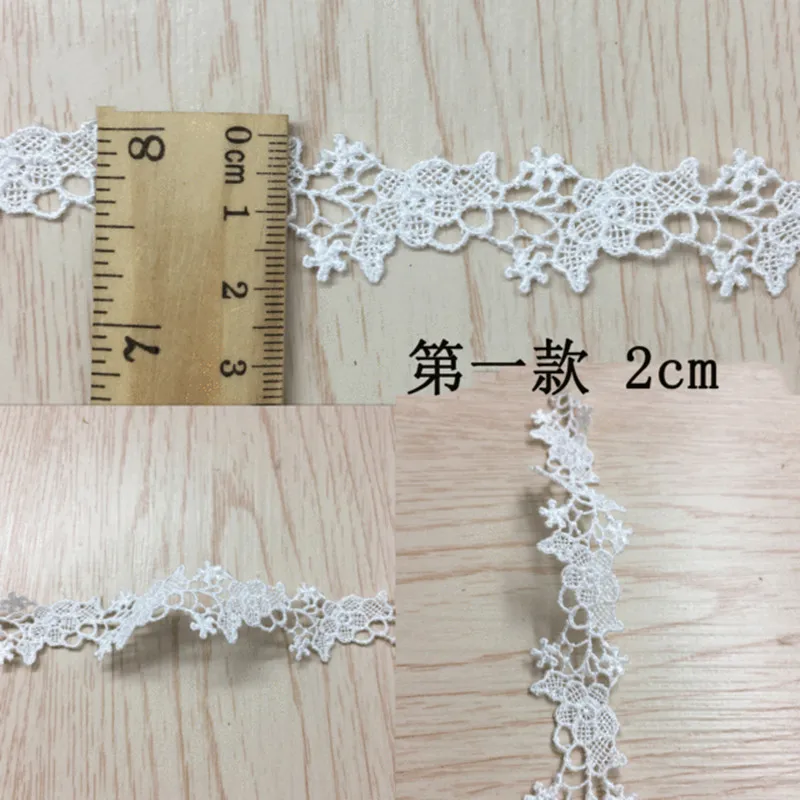 5Yards High Quality Unilateral White Lace Ribbon Trim DIY Embroidered For Sewing Decoration African Lace Fabric Ribbon