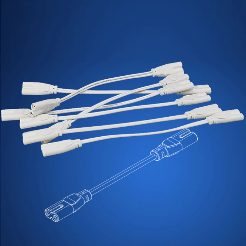 LED tube lamp's connected cord flexiable connecting cable T4 T5 T8 fluorescent tube light connector 20cm 30cm 50cm 100cm length