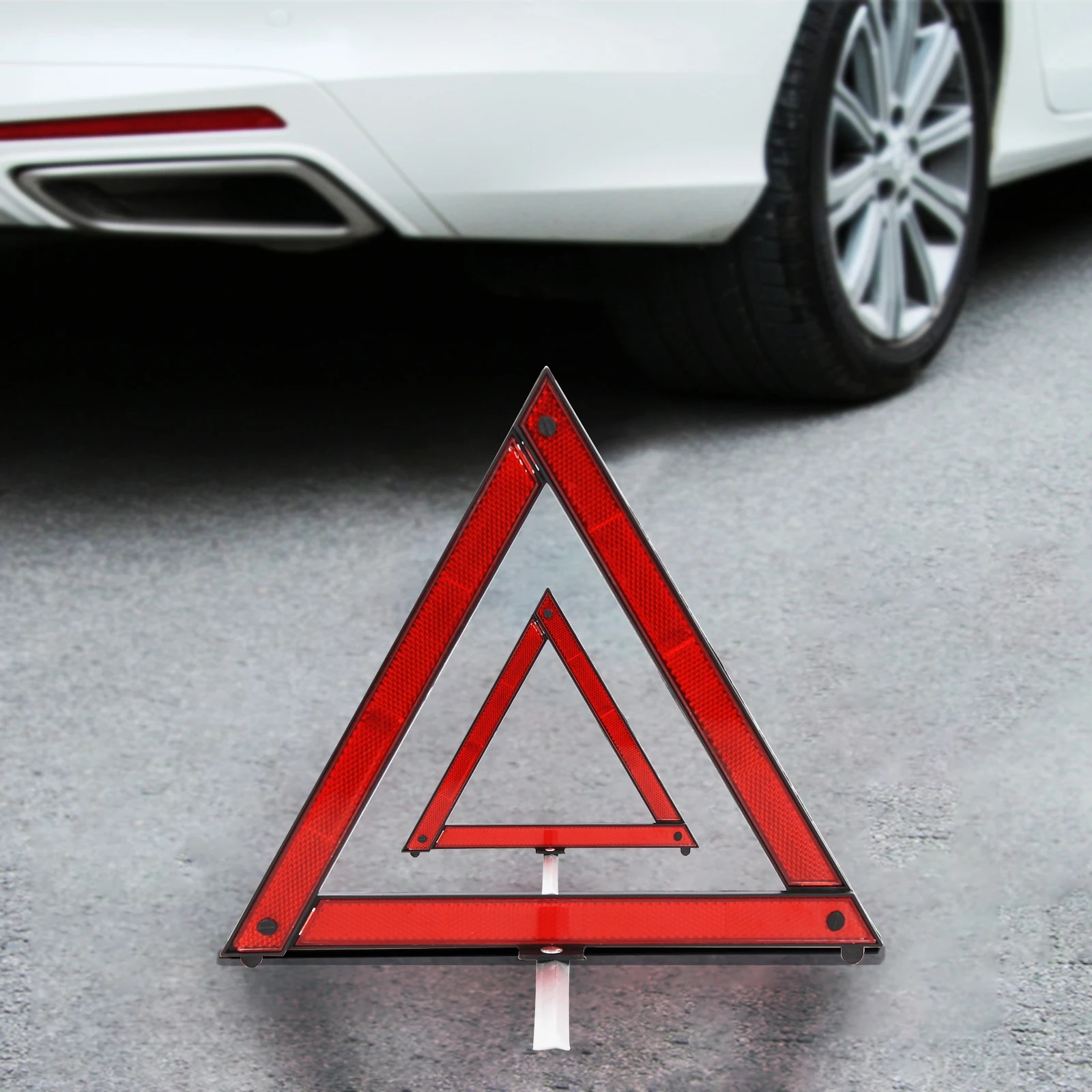 

Car Emergency Breakdown Warning Triangle Red Reflective Safety Hazard Tripod Folded Stop Sign Reflector Reflectante Night Road