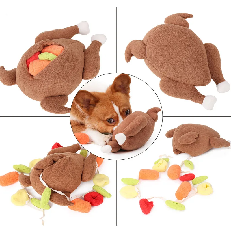 Plush Pet Dog Snuffle Toy Pet Interactive Puzzle Feeder Food Training Iq Dog Chew Squeaky Toys Cute Animal Activity Treat Game