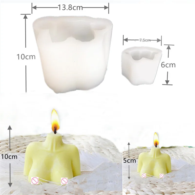 

3D three-dimensional half-length human body woman scented candle silicone mold plaster table decoration mold