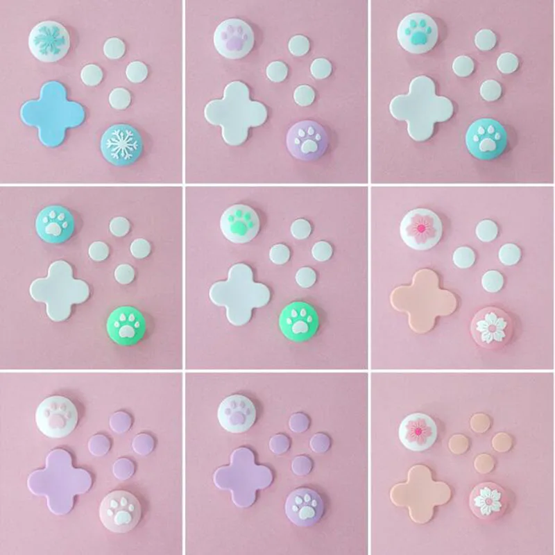 D-pad Move Direction Key Cross ABXY Button Sticker Joystick Thumb Stick Grip Cap Cover For Nintendo Switch Oled NS Joy-con Case