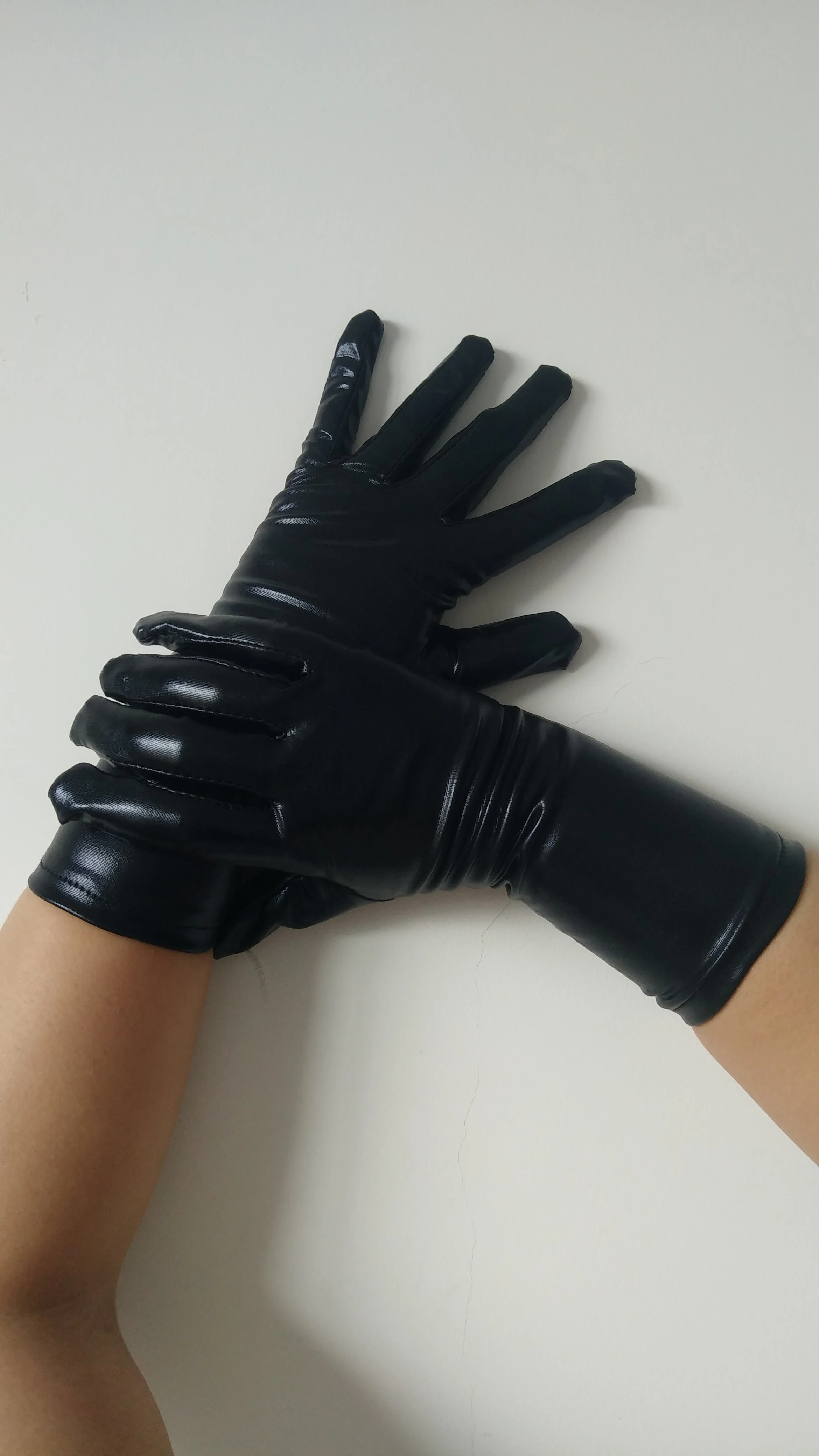 Gants d'halloween, Costumes de Cosplay, gant court métallique brillant, Costumes Zentai unisexes pour adultes, accessoires de fête