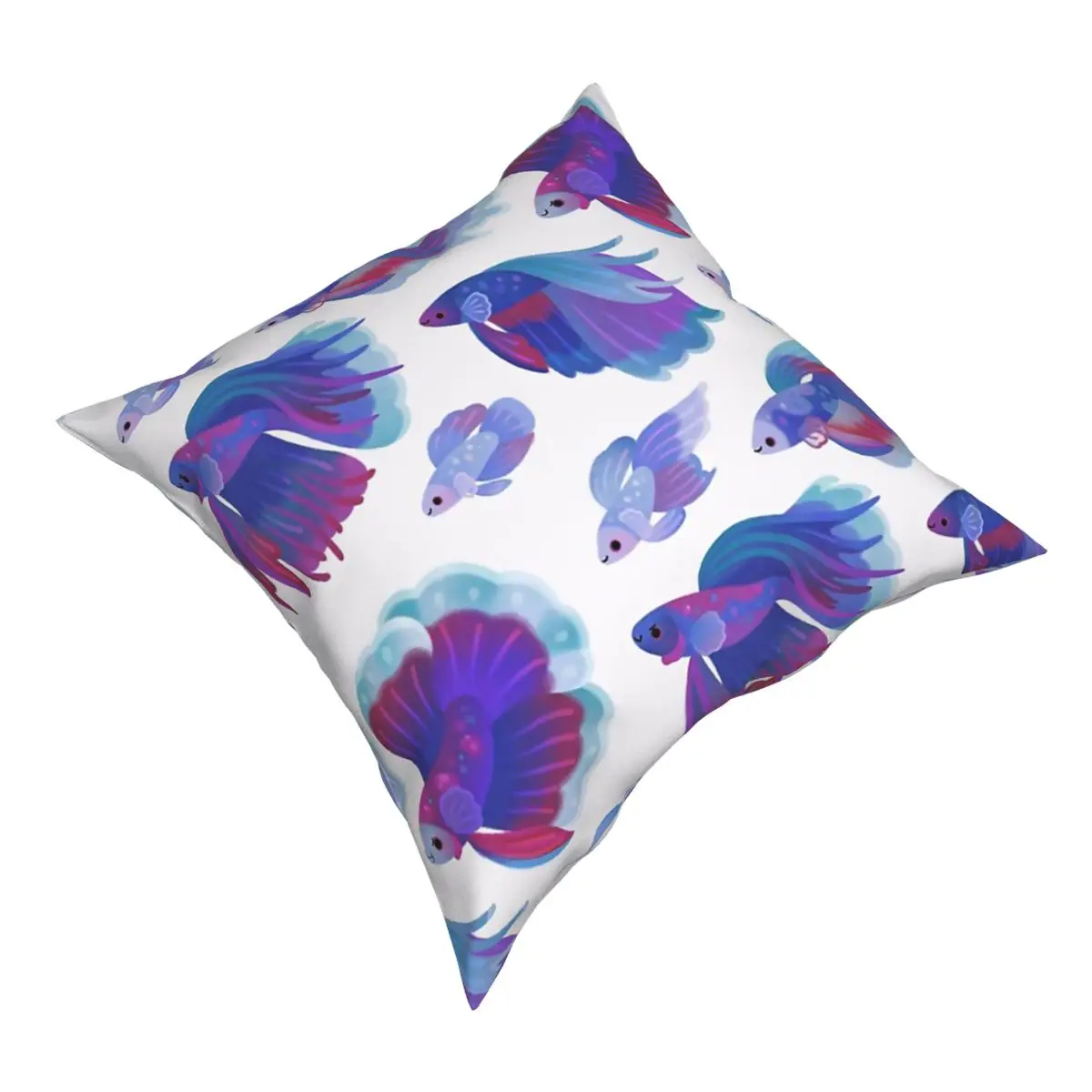 Blue Betta Mask Fish Pillowcase Home Decorative Fishing Water Cushions Throw Pillow for Car Polyester Double-sided Printing