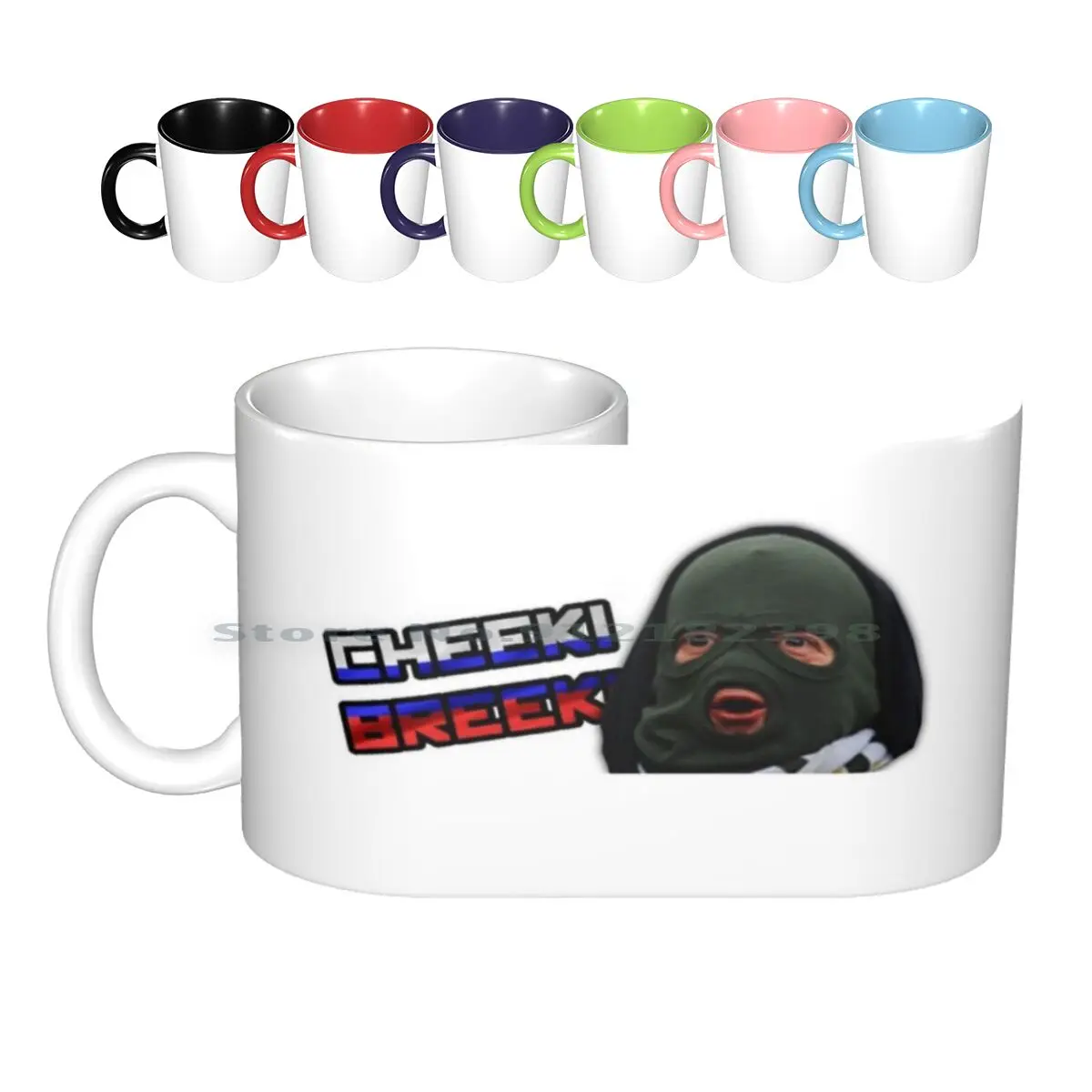 Cheeki Breeki Ruski Blyat Squat Rush B Boris Russian Ruski Csgo Meme Cyka Blyat Rush B Ceramic Mugs Coffee Cups Milk Tea Mug