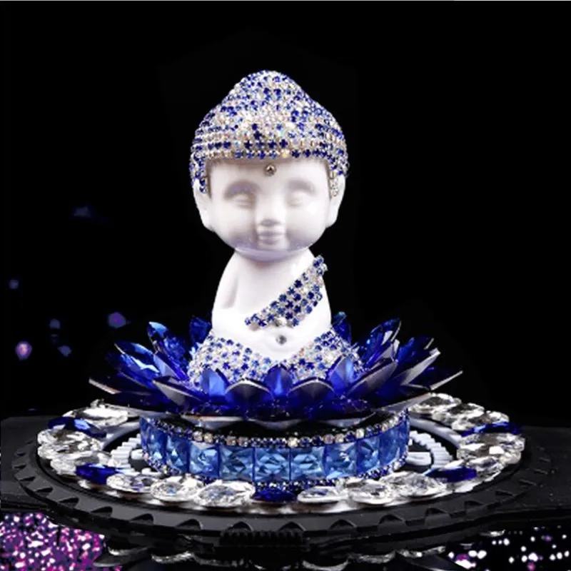 Chinese style car decoration interior supplies Maitreya Buddha safe creative cute bench drill high-end  car crystal perfume seat