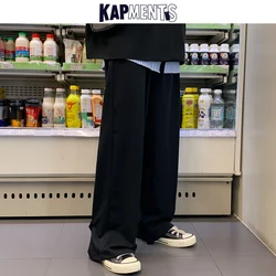 KAPMENTS Men Overalls Wide Legs Streetwear Baggy Pants 2023 Spring Mens Black Harajuku Sweatpants Male Casual Harem Joggers 5XL