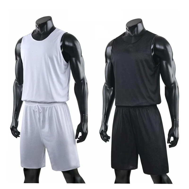 Double Sided Wearable Basketball Jerseys Kits Breathable Men and Children Basketball Training Uniforms kits Sportswear Clothes