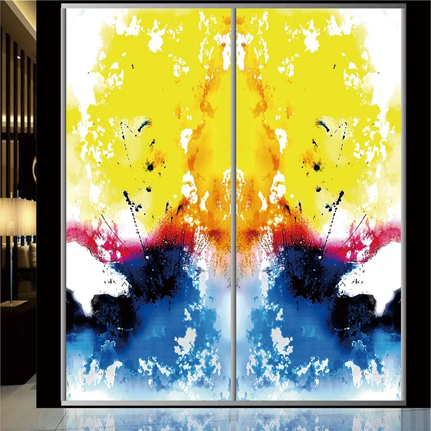 PVC Custom Size Window Film Static Cling Abstract Pub Door Dancing Painting Privacy-Protection Water-Proof 50cmx100cm