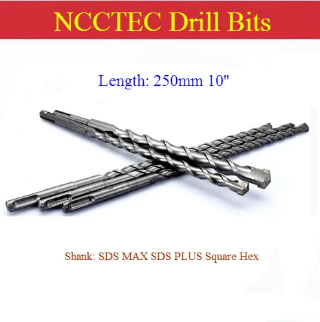 

[Length 250mm 10'' ] Diameter 3-50mm 0.12''-2'' carbide core drill bits | Hammer hole saw SDS MAX SDS PLUS Square Hex Shank