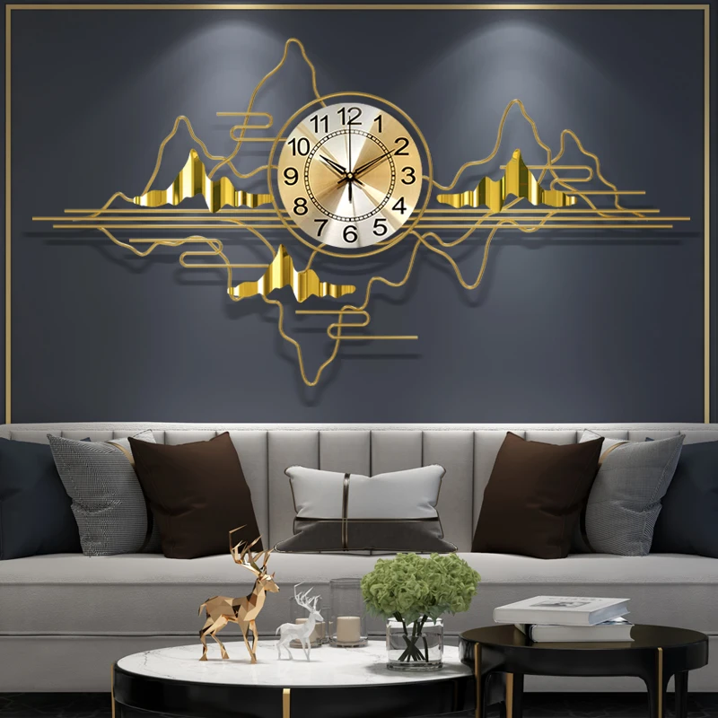 Simple Creative metal wall digital clock Living room decoration Wall  modern design home decor Light Luxury  s