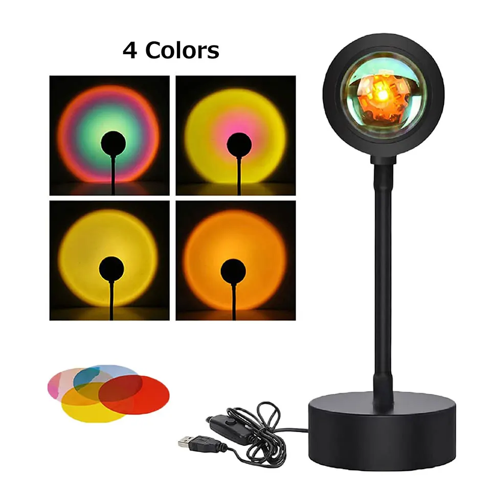 LED Sunset Lamp Nightlights USB Projector Birthday Party Decoration Mood Lights For Bedroom Living Room Wall Photography_maomaolike.com