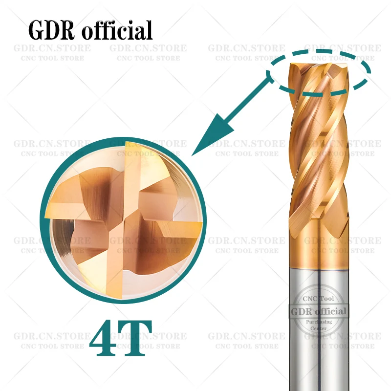 Fresa De Aço De Tungstênio, Moinho De Fim De Carboneto, 4 Flautas, Ferramenta De Corte De Aço, HRC55