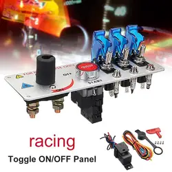 30A 12V Auto LED Racing Car Ignition Engine Start On/Off Push Toggle Switch Panel