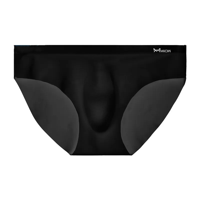 Sexy Mens Underwear Briefs Bikini Homme Seamless Panties Man Solid Transparent Ice Silk Pouch Underpants Male Penis Plus Size