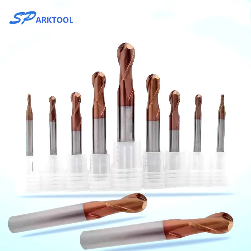 HRC55 Milling Cutter Ball Nose cutter Carbide end mill Alloy Coating Tungsten Steel Cutting Tool 1 2 4 5 6 8 mm 2Flutes Milling