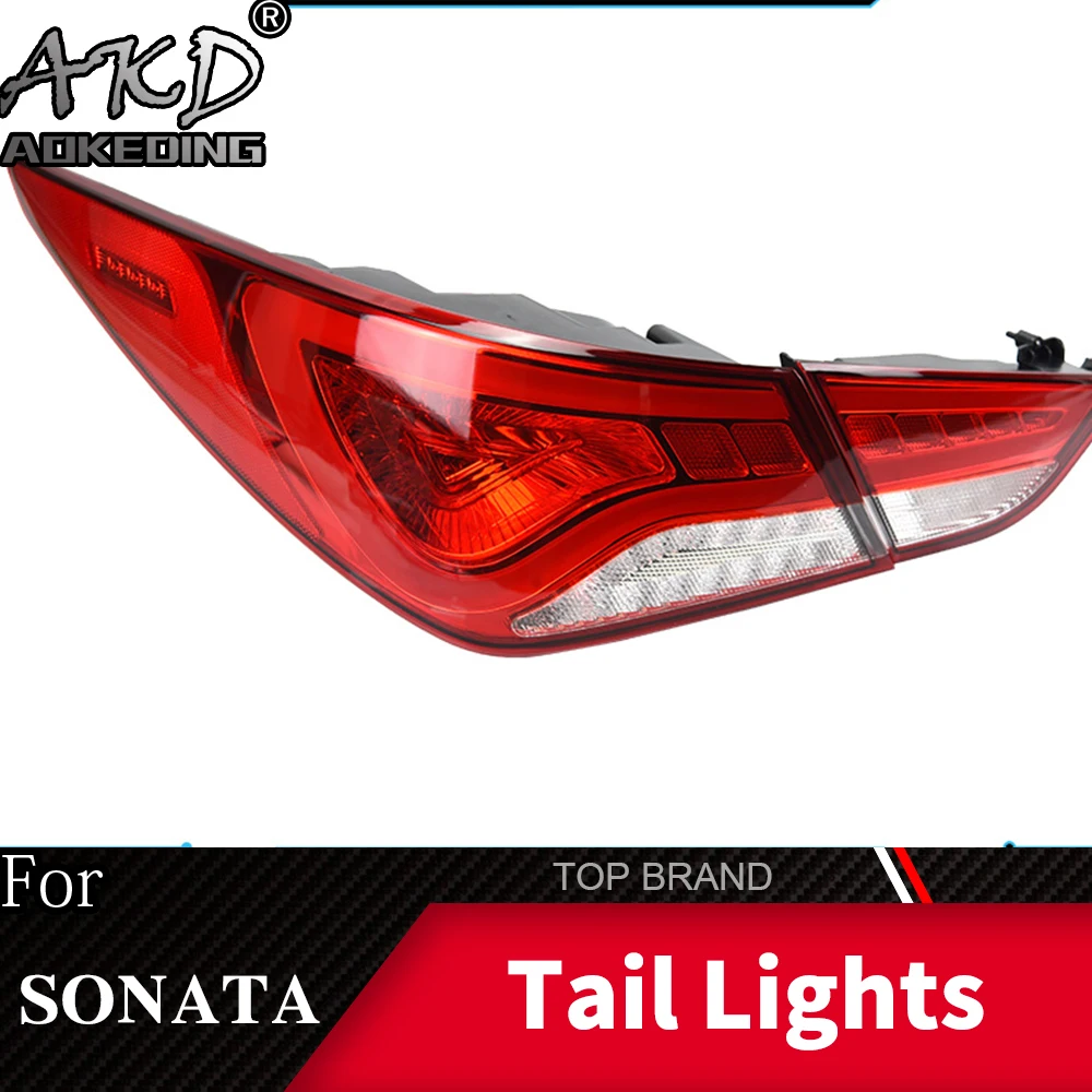 For Car Sonata 8 Tail Lamp 2011-2016 MK8 LED Fog Lights Day Running Light DRL Tuning Car Accessories Sonata Tail Lights