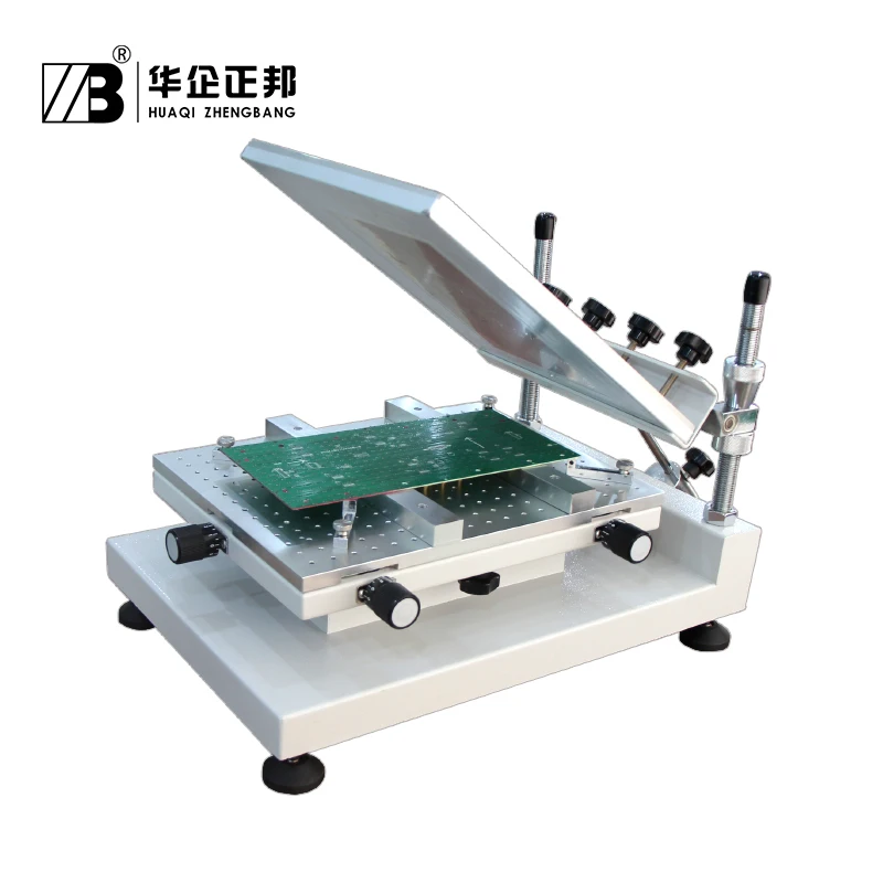 Mesa de serigrafía Manual de pasta de soldadura de alta precisión, ZB3040H, máquina de impresora de pasta de soldadura PCB para línea de producción