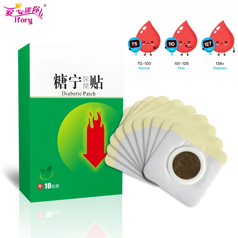 10Pcs Diabetic Patch Mediacl Plaster Cure Lower Blood Glucose Patch Massage Sticker Hyperglycemia Lower Natural Herbal