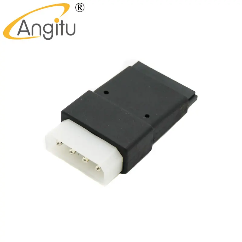 Angitu molex/ideからsata15ピンプラグアダプターコンバーターsataシリアルM-F電源ハードドライブアダプター