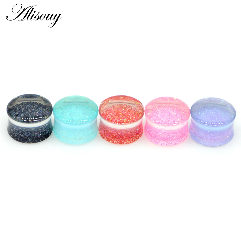 Alisouy 2Pcs Saddle Plugs Tunnels Acrylic Ear Flesh Tunnel Plug 8mm-30mm Ear Gauges Expander Stretcher Piercing Jewelry