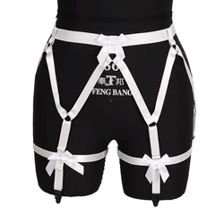 Sexy Harness frauen Gürtel Off White Gothic Punk Zubehör Luxus Waren Erotische Strümpfe Elastische Bondage Rave Tragen Kostüm