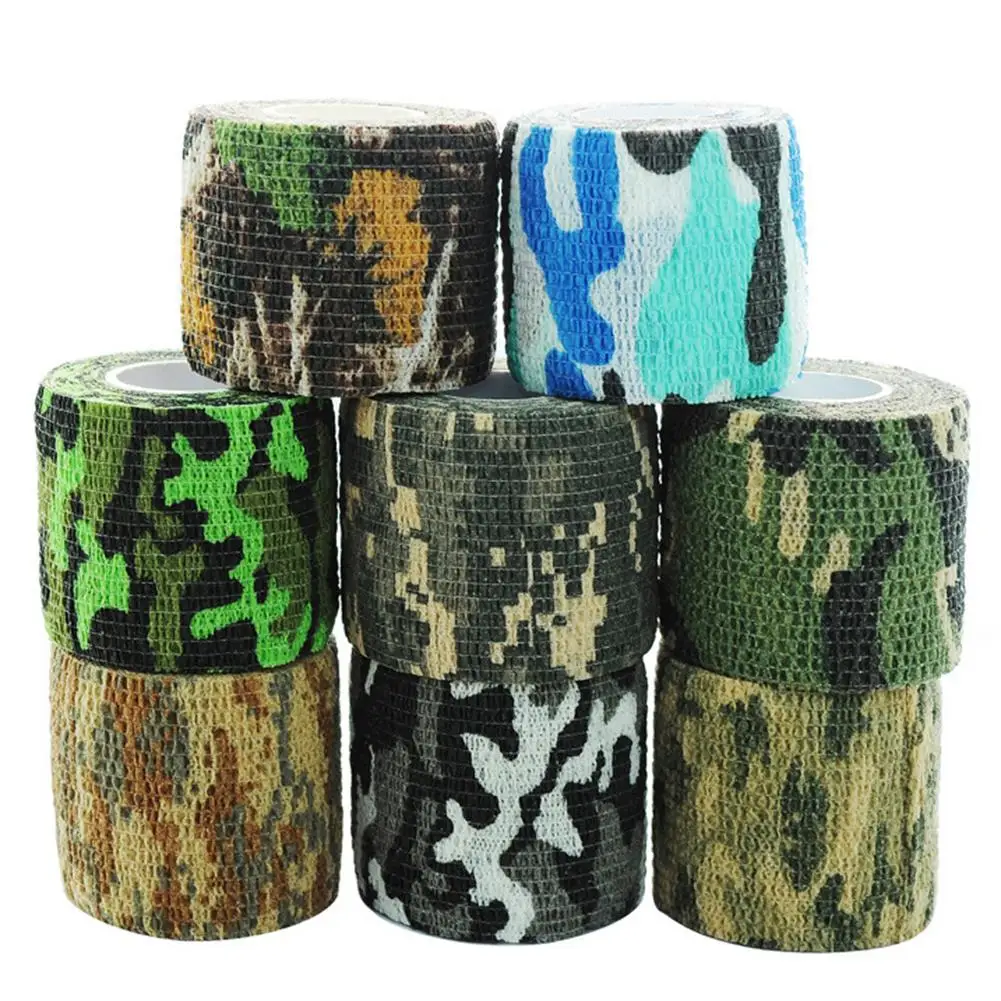 Perekat Luar Ruangan Militer Peregangan Camo Kamuflase Pita Perban Berburu Riflese Wrap