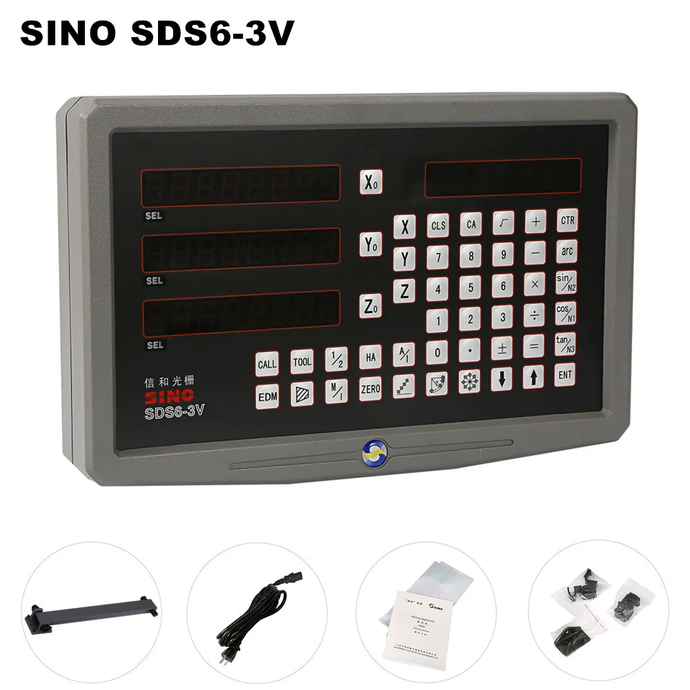 Eixo Cobertura de Metal Digital Leitura Dro Ttl Rs422 Ac110v 220v Moinho Torno Fiação de Perfuração Máquina de Corte Display Sino-sds63v