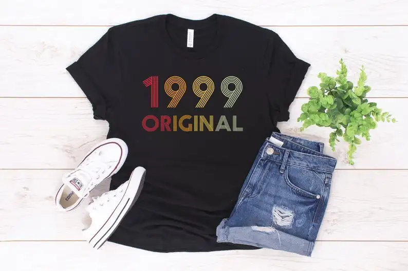 

Original 1999 interesting birthday shirt, limited edition birthday gift ladies summer casual shirt 100% cotton unisex aesthetic