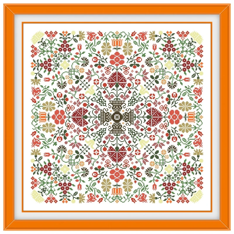 Kwiatowy wzór B krzyż zestaw do szycia Dreampattern 18ct 14ct 11ct unprint haft na płótnie splot krzyżowy dmc dekoracja ścienna