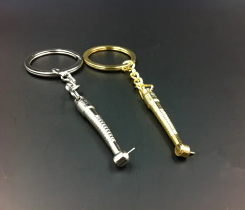 2pcs/set Handpiece Key Chains Dental Promotional Gifts Dental Creative Keychains dentist gift