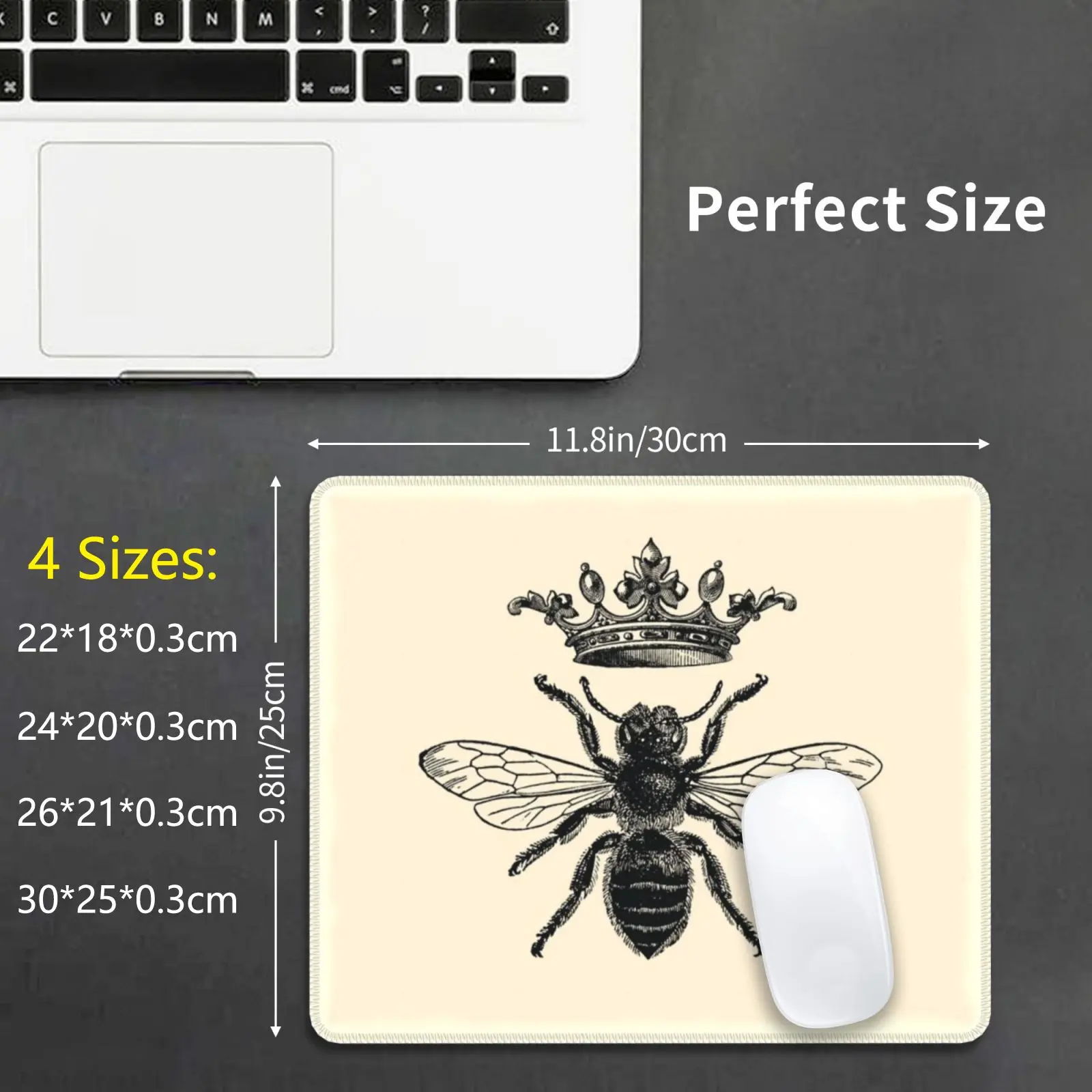 Vintage French Queen Bee Mouse Pad DIY Print Vintage Vintage Style Queen Bee Royal Queen Bee Bee Bees