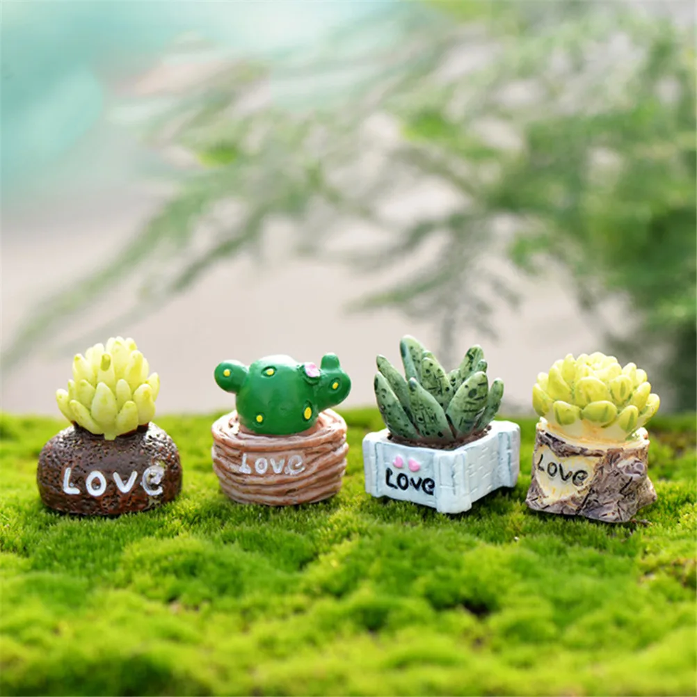 Miniárboles de flores para manualidades, plantas en miniatura, decoración de hadas para el hogar, muebles, juguetes, accesorios para manualidades, 4 unids/lote