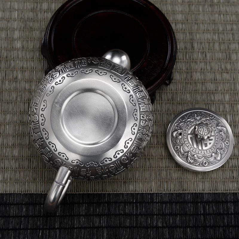 Baifu Xinjing Silver Teapot S999 Pure Silver Teapot Zuyin Handmade Tea Set Kungfu Kettle