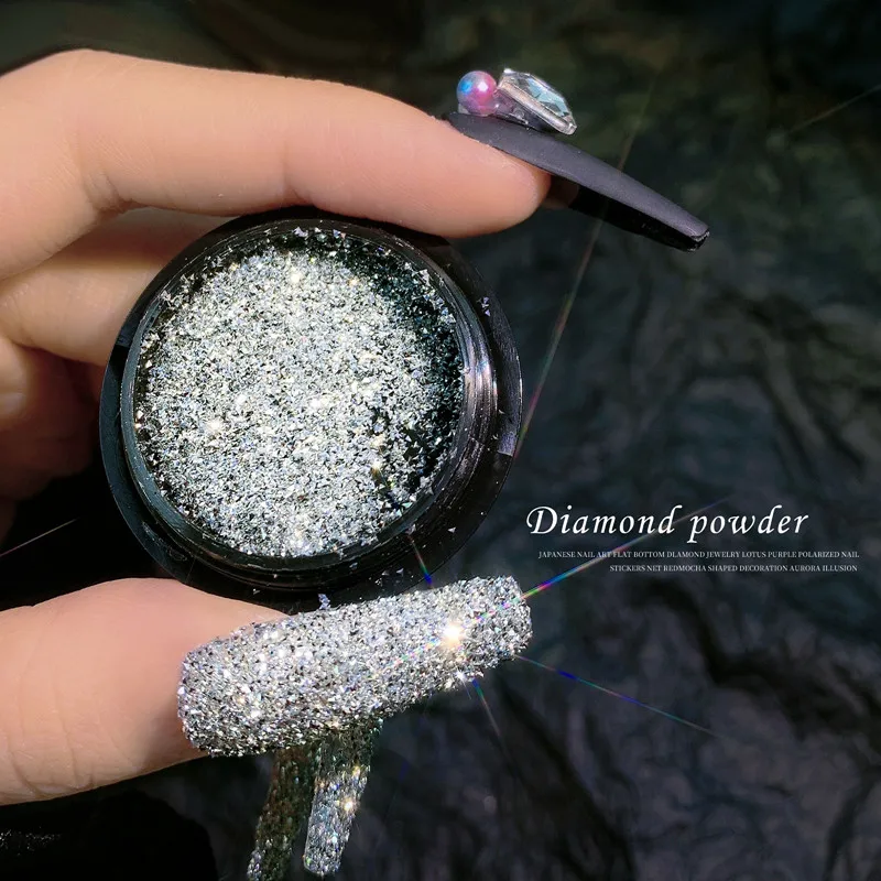 Poudre scintillante réfléchissante pour ongles, diamant étincelant, écrasement de la poussière, Pigment Micro diamant, brille dans la nuit, décoration artistique pour ongles