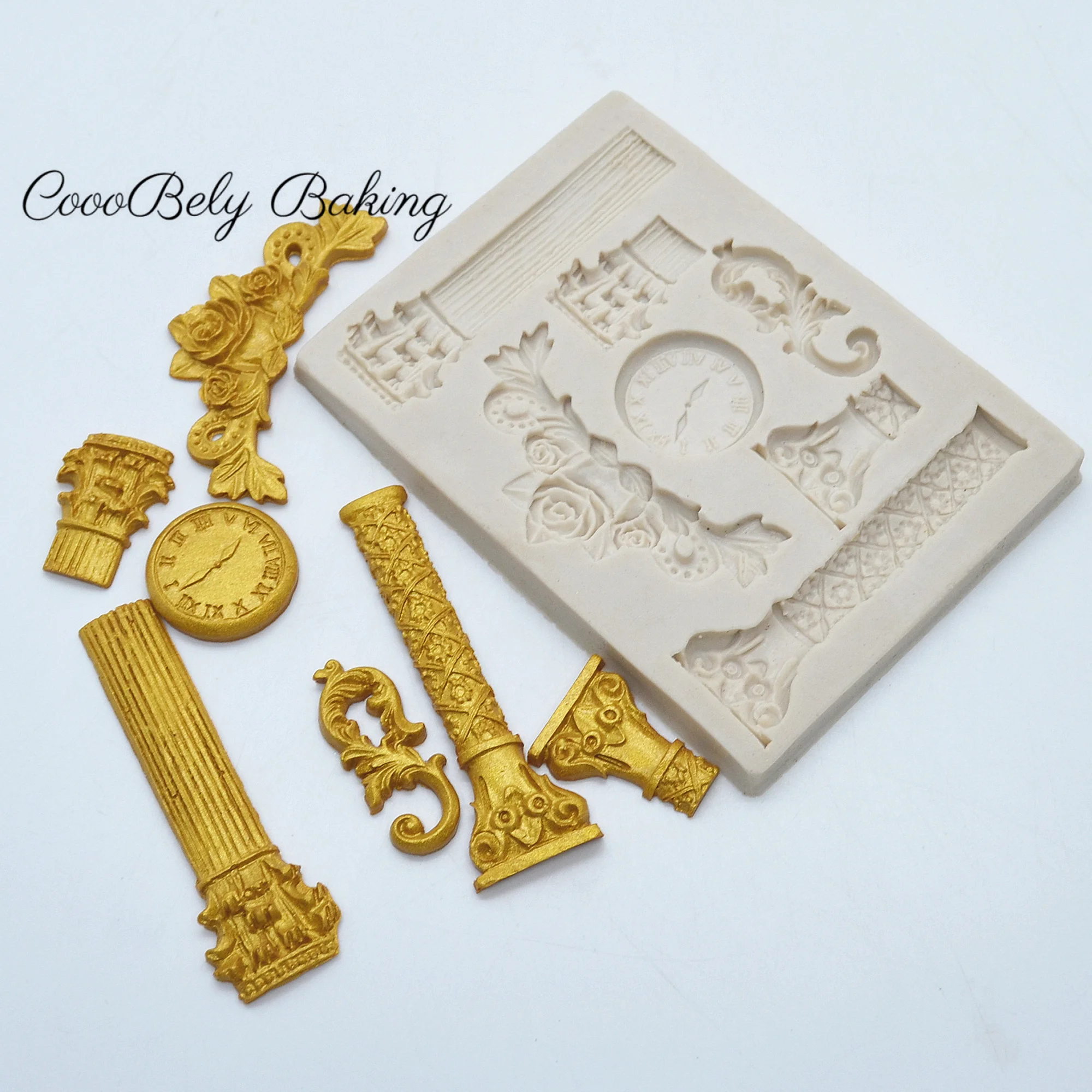 3D European Roman Column Fondant Silicone Molds For Baking Cake Decorating Kitchen Tools Chocolate Mould Column Silicone Molds