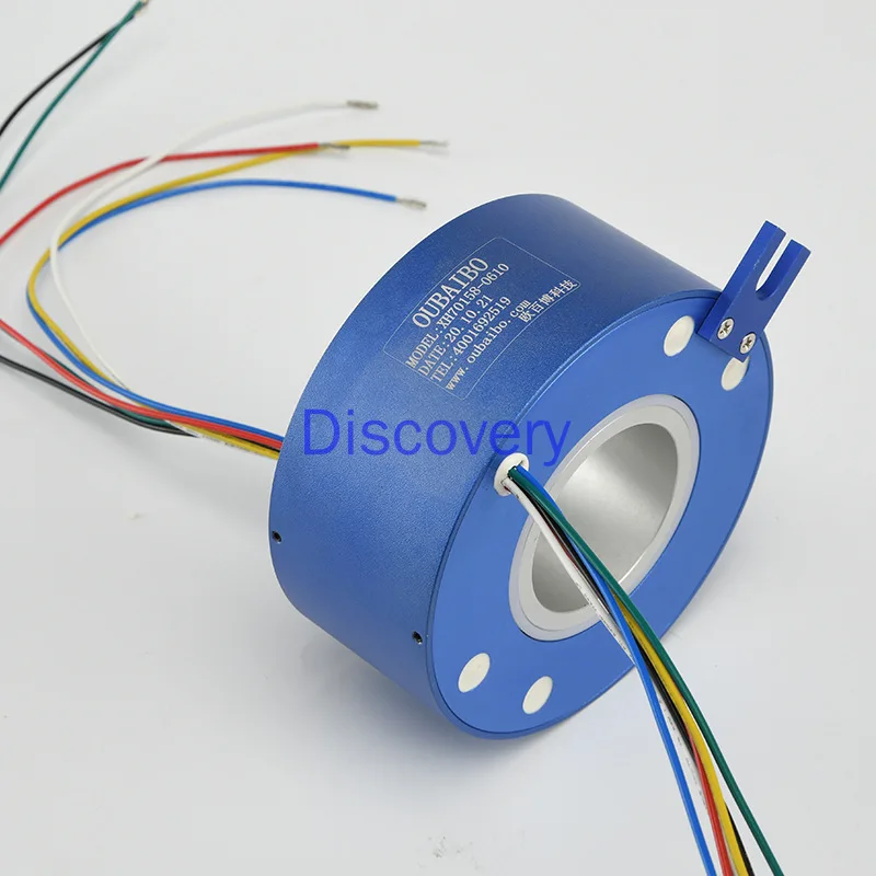 Through Hole Conductive Slip Ring Rotation Inner Hole 70mm Outer Diameter 158mm 6-way Collector Ring Wire Rotation Ring